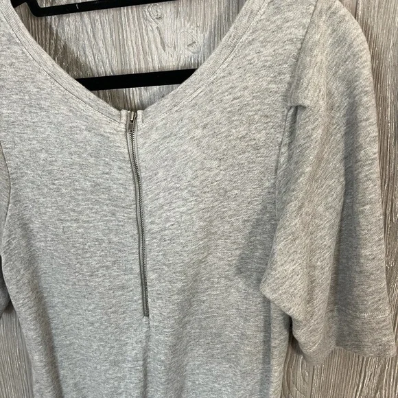 Banana Republic Grey & White T-shirt Dress Drawstring Bow M Medium - Picture 7 of 8